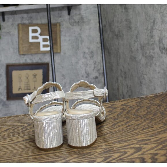 NWT Easy Spirit Daana Block Heel Sandals SEDAANA2 Silver Brown / Natural 7M - Picture 9 of 12